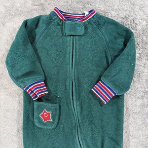 L.L. Kids By L.L. Bean Fleece Footed Zip Sleeper Rainbow Trim Retro Y2K 90s 18Mo